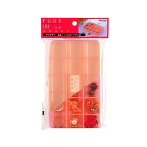 アクセサリーケース ピンク 10×15.2×厚さ2.5cm ピュア (100円ショップ 100円均一 100均一 100均)｜kawauchi