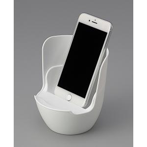 スマホスタンド ケーブルストッパー付 ホワイト...の詳細画像3