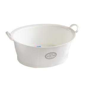 洗濯桶 マミーウォッシュタブ 底栓付 ホワイト 容量12L : 100円雑貨