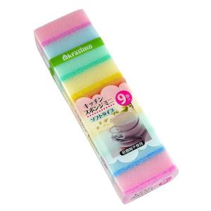 キッチンスポンジ ソフトタイプ ミニ(8×5×厚み3cm) 9個入 (100円ショップ 100円均一 100均一 100均)