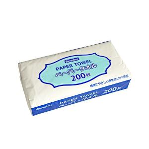 ペーパータオル 再生紙使用 22×22.5cm 200枚入 (100円ショップ 100円均一 100均一 100均)