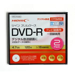 DVD―R ツインスリムケース 1回テレビ録画 4.7GB 2枚入 (100円ショップ 100円均一 100均一 100均)