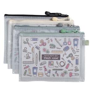 A5メッシュケース ナチュラルアースカラー 24.5×18cm ［色指定不可］ (100円ショップ 100円均一 100均一 100均)