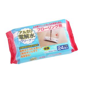 アルカリ電解水クリーナー フローリング用 除菌 20×30cm 24枚入 (100円ショップ 100円均一 100均一 100均)｜100円雑貨&日用品卸-BABABA