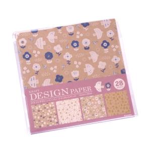 クラフトデザインペーパー ラブ&フラワー 15×15cm 28枚入 (100円