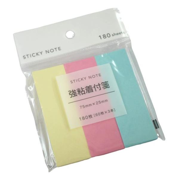 強粘着付箋 フィットメモ 7.5×2.5cm 180枚入 (100円ショップ 100円均一 100均...