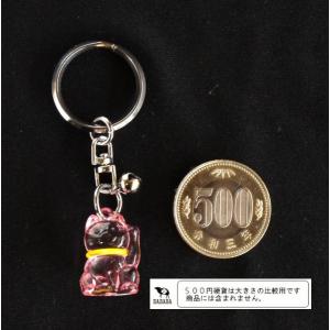 招き猫キーホルダー クリアカラー 7cm [色...の詳細画像2