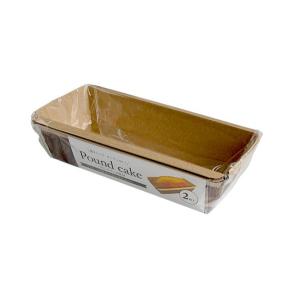 パウンドケーキ型 M(底面6.5×16.5×高さ4.5cm) 2枚入 (100円ショップ 100円均一 100均一 100均)