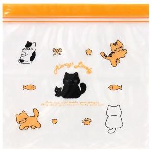 ダブルジッパー フリーザーバッグ もこもこねこ...の詳細画像1