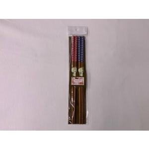 ペア箸 22.5cm 2膳入 麻の葉 お箸の国 (100円ショップ 100円均一 100均一 100均)