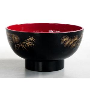 汁椀 松竹梅 黒 容量360ml (100円シ...の詳細画像3
