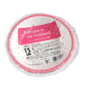 ペーパーボウル チェリー 15cm 6枚入 (100円ショップ 100円均一