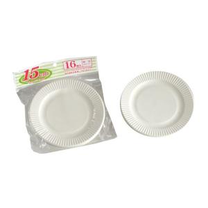 紙皿 ホワイト 直径15cm 16枚入
