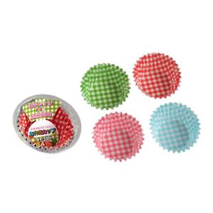お弁当カップ チェック柄 9号(底径5×高さ3cm) 28枚入 (100円ショップ 100円均一 100均一 100均)