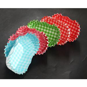 お弁当カップ チェック柄 小判型 底面7×3....の詳細画像2