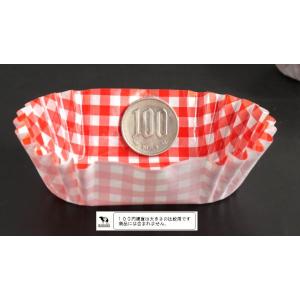 お弁当カップ チェック柄 小判型 底面7×3....の詳細画像4