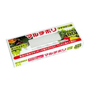 マチ付ポリ袋 マルチポリ ボックスタイプ Mサイズ(35×19×マチ6cm) 80枚入 (100円ショップ 100円均一 100均一 100均)