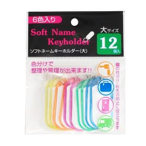 ネームホルダー ソフトタイプ 大サイズ(2.6×5.5cm) 12個入 (100円ショップ 100円均一 100均一 100均)