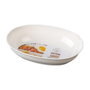 深皿 楕円 ポリプロピレン製 23×16×高さ5.4cm 白 (100円ショップ 100円均一 100均一 100均)