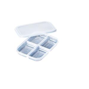 小分け保存パックA 仕切り付き 薄型4分割(130ml×4) (100円ショップ 100円均一 100均一 100均)