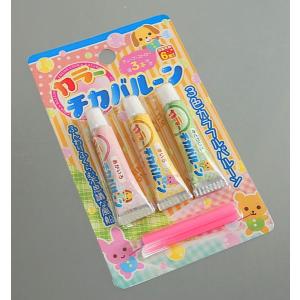カラーチカバルーン 3本入 ストロー付 (10...の詳細画像2