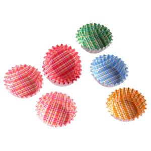 おかずカップ チェック柄 8号 56枚入 (100円ショップ 100円均一 100均一 100均)