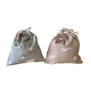 コットン巾着袋 シマエナガ 23×23cm [...の詳細画像1
