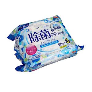 極厚ウェットティッシュ ノンアルコール 15×20cm 15枚×2個入 (100円