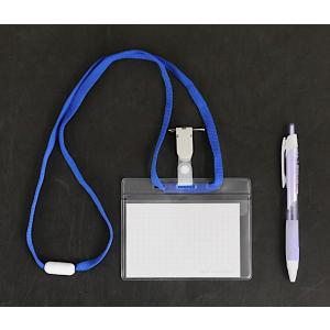 ストラップ付名刺ホルダー 青 (100円ショッ...の詳細画像1