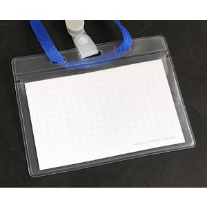 ストラップ付名刺ホルダー 青 (100円ショッ...の詳細画像3