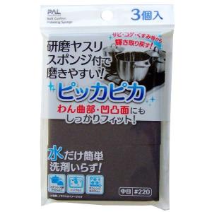 研磨ヤスリスポンジ 輝き取戻す 中目 #220 5×10×厚み1.2cm 3個入 (100円ショップ 100円均一 100均一 100均)｜kawauchi