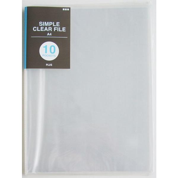 PLUSシンプルクリアファイル A4 クリアー 10ポケット