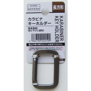 カラビナキーホルダー 長方形 3.4×5.3cm ［色指定不可］ (100円ショップ 100円均一 100均一 100均)