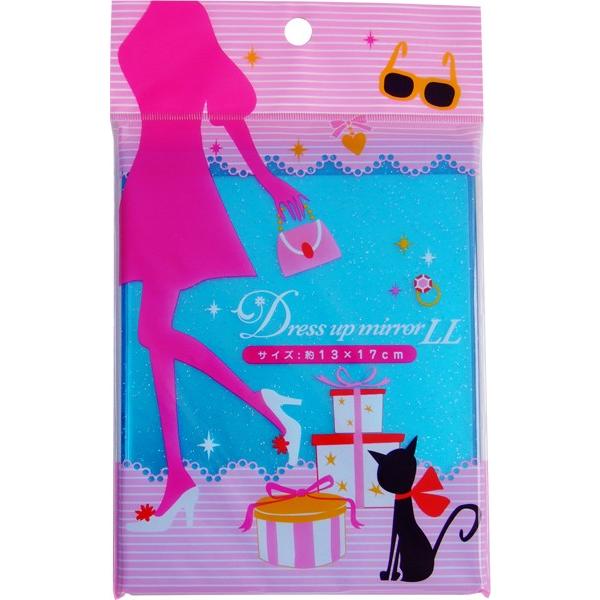折りたたみミラー ドレスアップミラー 角型 ＬＬ(17×13cm) ［色指定不可］ (100円ショッ...