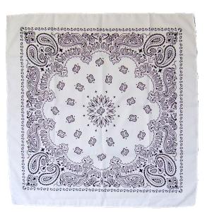 バンダナ ホワイト 53×53cm (100円ショップ 100円均一 100均一 100均)
