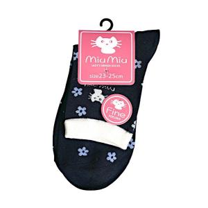 ハイゲージネコ柄ソックス 23~25cm ［色柄指定不可］ (100円ショップ 100円均一 100均一 100均)