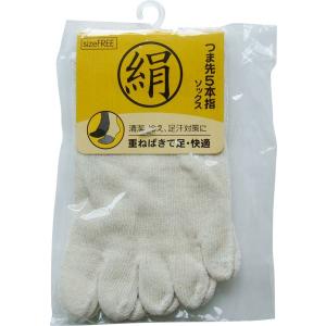 靴下 シルク混重ね履き5本指ソックス フリーサイズ ［色指定不可］ (100円ショップ 100円均一 100均一 100均)