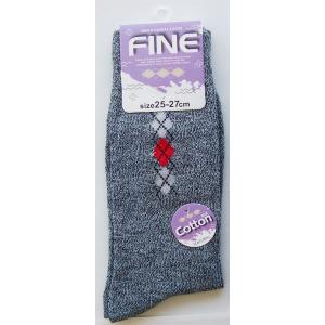 靴下 紳士 綿混杢ダイヤ柄ソックス 25~27cm ［色柄指定不可］ (100円ショップ 100円均一 100均一 100均)