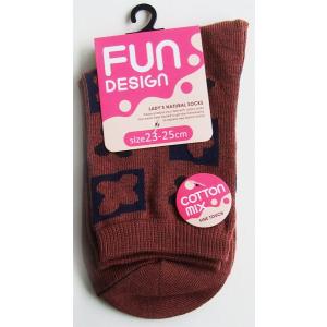 靴下 綿混柄入ソックス 23~25cm ［色柄指定不可］ (100円ショップ 100円均一 100均一 100均)