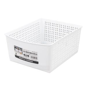 アレンジ引き手バスケット ワイド ホワイト 25×20×高さ11cm