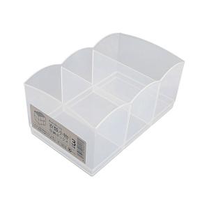 衣類小物収納ボックス 3分割 クリア 10.5×17×高さ7.9cm (100円ショップ 100円均一 100均一 100均)
