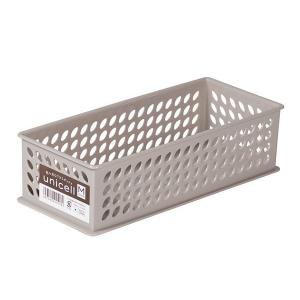 収納ボックス ユニセル グレー Mサイズ(10.4×24×高さ6.9cm) (100円ショップ 100円均一 100均一 100均)