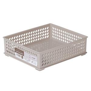 収納ボックス ユニセル グレー Lサイズ(20.8×24×高さ7.2cm)