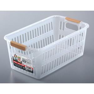収納バスケット アレンジ ストック 深型タイプ クリア 17.5×30×高さ12.2cm