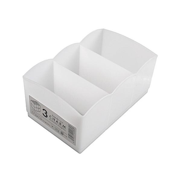 収納ボックス チャーム3 仕切り付 ナチュラル 10.5×17×高さ7.9cm (100円ショップ ...