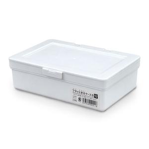 フタがとまるケース ホワイト Sサイズ(17.9×12.3×高さ5.8cm) (100円ショップ 100円均一 100均一 100均)