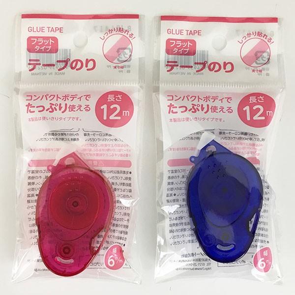 テープのり フラットタイプ 幅6ｍｍ×長さ12ｍ ［色指定不可］ (100円ショップ 100円均一 ...