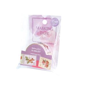 マスキングテープ 切手仕様 花・果実 2.5cm×長さ2.5m