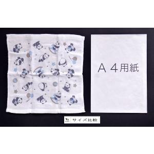 パイルガーゼハンドタオル パンダ柄 30×30...の詳細画像2