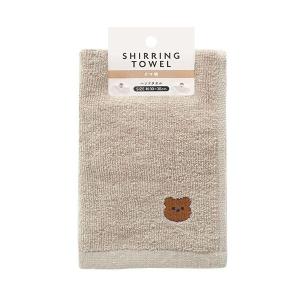 シャーリングハンドタオル クマ柄 30×30cm...の商品画像